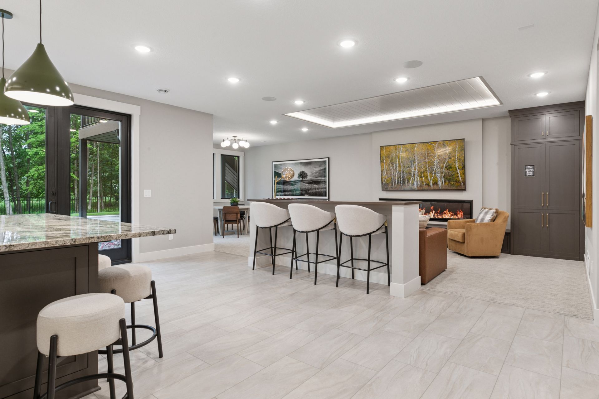 Lower level media area